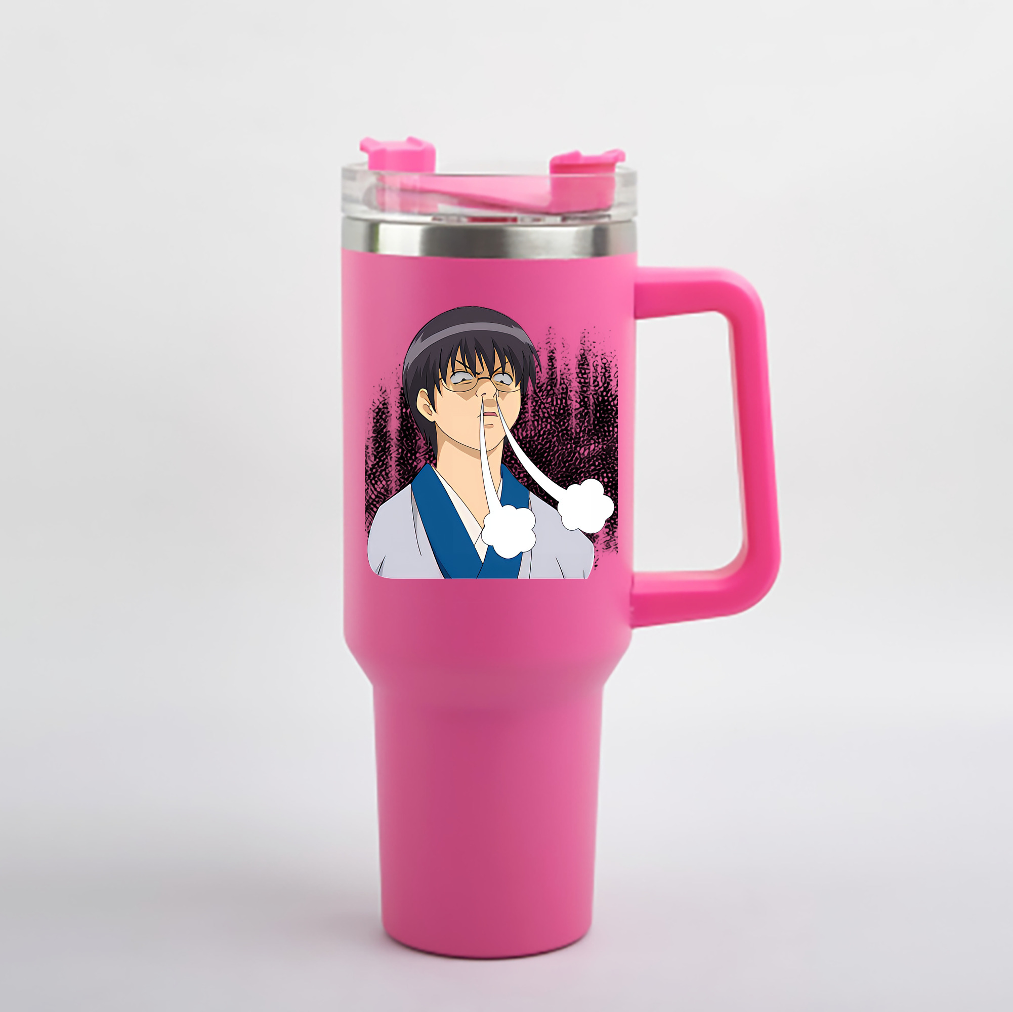 （画像用） ぎんたま 坂田銀時（さかたぎんとき） 神楽 志村新八（しむら しんぱち） GINTAMA Sakata Gintoki Kagura Shimura Shinpachi 1200mL車用タンブラー - クリスタルステッカー（プラスチックストロー付き）